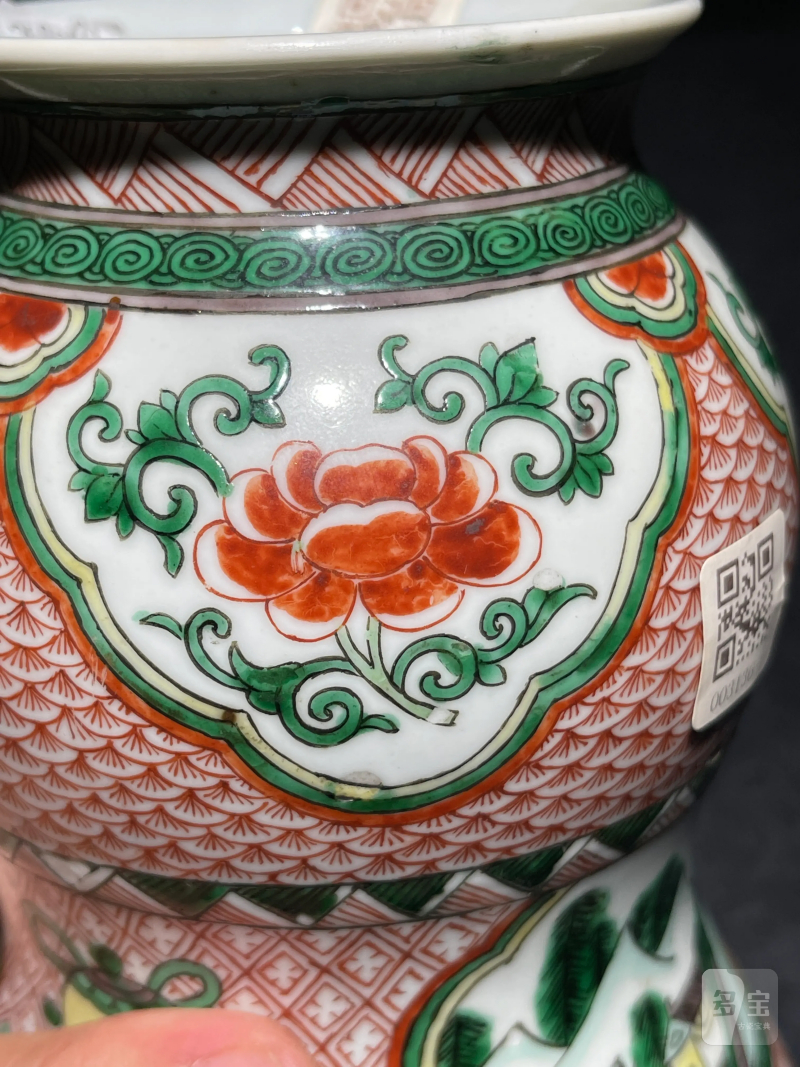 清晚期 五彩花卉纹葫芦瓶 - 图7